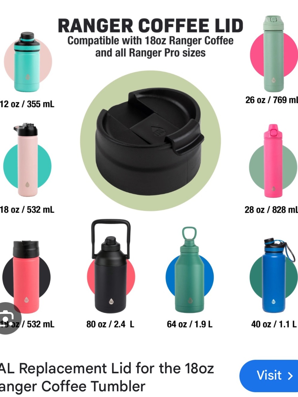 TAL Ranger Coffee Lid NEW - Picture 4 of 4